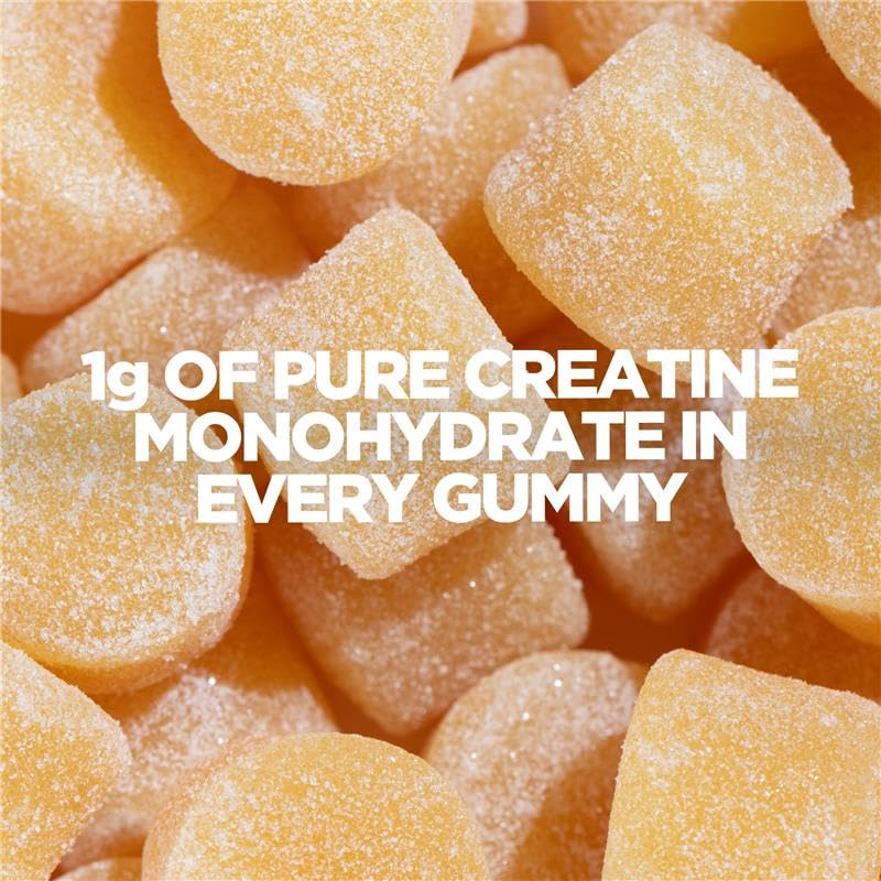 Gummies de créatine Myprotein goût pêche, portion de 5 gummies