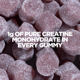 Gummies de Créatine Myprotein, présentation des gummies sur une table