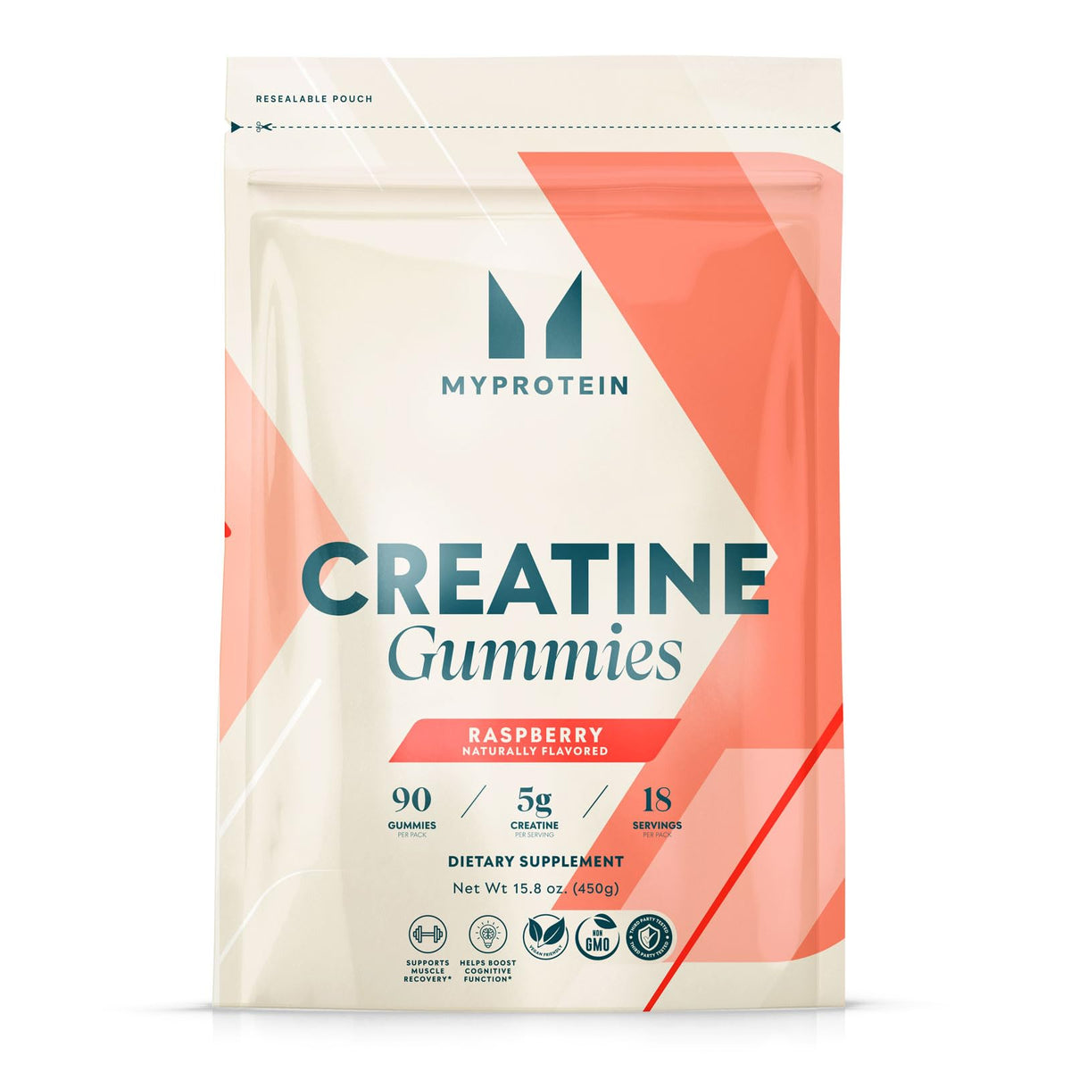 Gummies de Créatine Myprotein, sachet de 90 gummies, saveur framboise