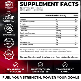 Gummies de créatine Novure avec saveurs de fruits tropicaux