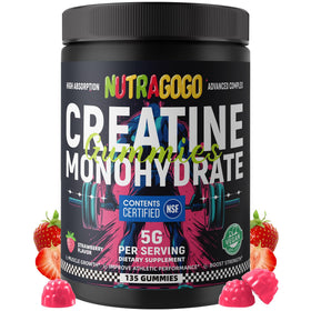 Gummies de créatine NUTRAGOGO pot de 135 gummies vue de face