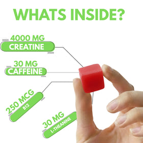 Gummies de créatine Nutrify avec une portion visible
