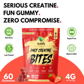 Gummies de créatine Nutrify sur une table