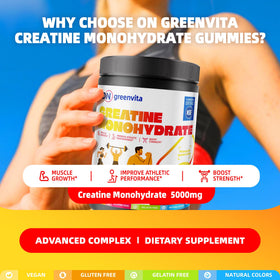 Gummies de créatine ON GREENVITA NUTRITION sur un fond de table
