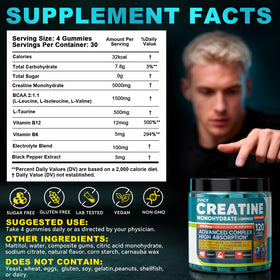 Gummies de créatine OVICT avec une portion de 4 gummies