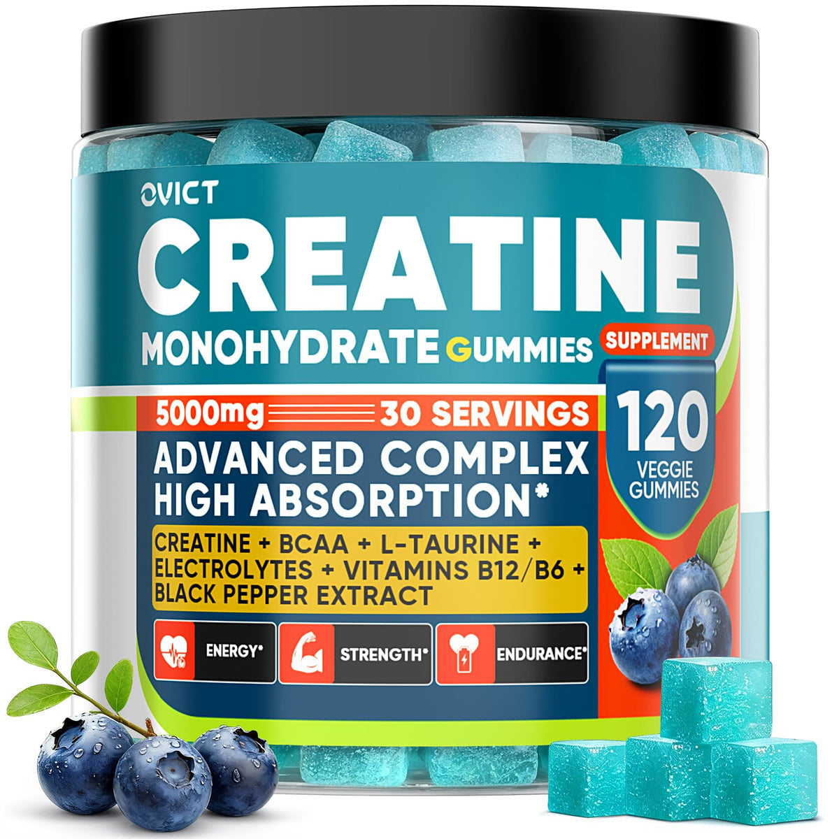 Gummies de créatine OVICT en bouteille vue de face