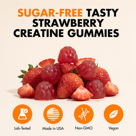 Gummies de créatine Secret Element en portion de 4, sur une surface plane