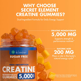 Gummies de créatine Secret Element, format de 4 gummies par portion