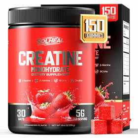 Gummies de créatine SolHeal, vue de face, emballage rouge