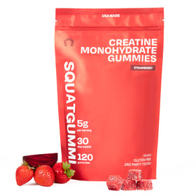 Gummies de créatine SquatGummi saveur fraise, pot de 120 unités