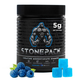 Gummies de créatine STONEPACK, saveur framboise bleue, vue de face