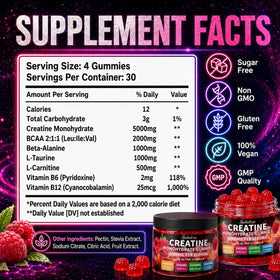 Gummies de créatine sudrolove dans la main d'une personne
