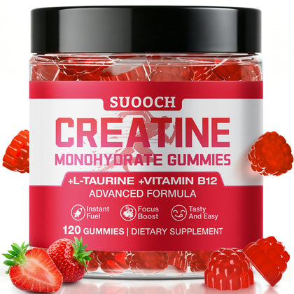 Gummies de créatine SUOOCH saveur fraise vue avant
