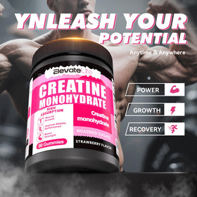 Gummies de créatine support avec un fond de salle de sport