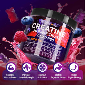 Gummies de créatine Swing Arm avec saveur de framboise et myrtille