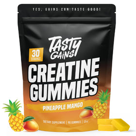 Gummies de créatine TASTY GAINS au goût ananas mangue, vue de face