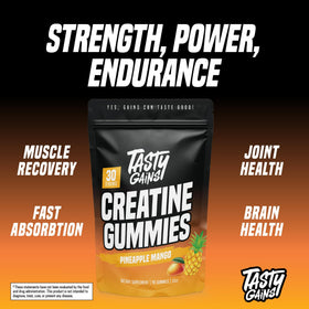 Gummies de créatine TASTY GAINS, en situation de consommation
