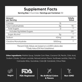Gummies de créatine WeightWorld, vue du flacon avec arrière-plan sportif