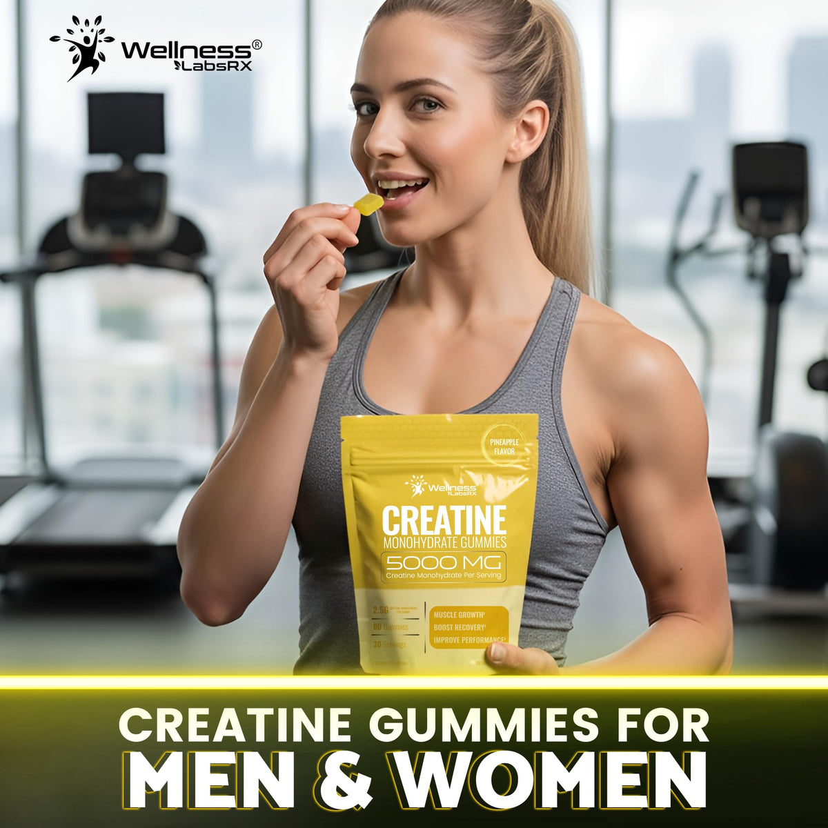 Gummies de créatine WELLNESS LABSRX avec d'autres compléments alimentaires