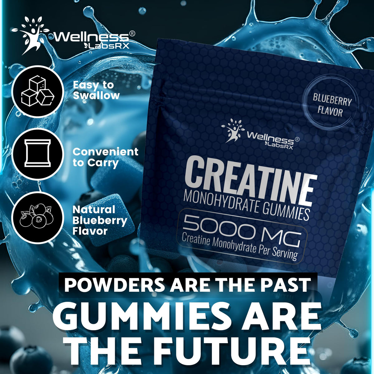 Gummies de créatine WELLNESS LABSRX, détail sur la texture