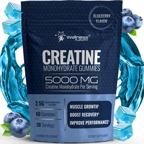 Gummies de créatine WELLNESS LABSRX saveur myrtille, vue de face