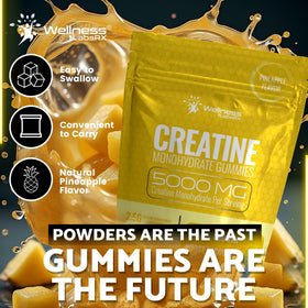Gummies de créatine WELLNESS LABSRX sur une table