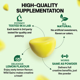 Gummies de créatine WILD GAINZ goût citron emballage
