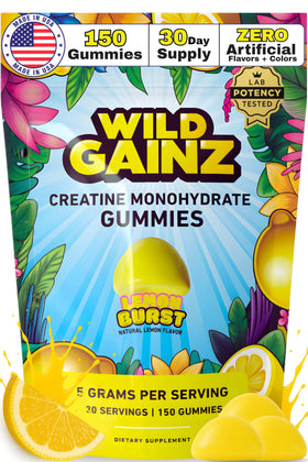 Gummies de créatine WILD GAINZ goût citron vue avant