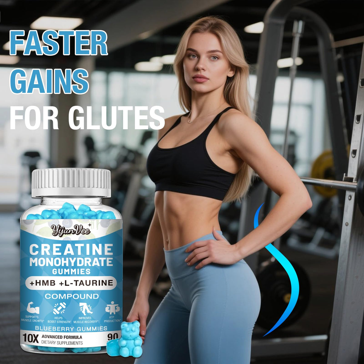 Gummies de créatine YijunVee avec BCAA et HMB