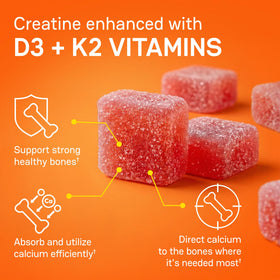 Gummies de Créatine Zena Nutrition vue de côté, montrant la texture