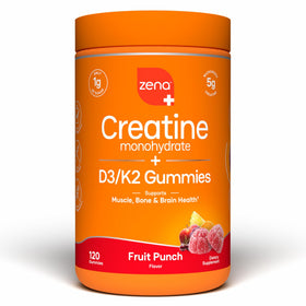 Gummies de Créatine Zena Nutrition vue de face, emballage fruit punch