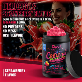 gummies de créatine zipvit sur une table