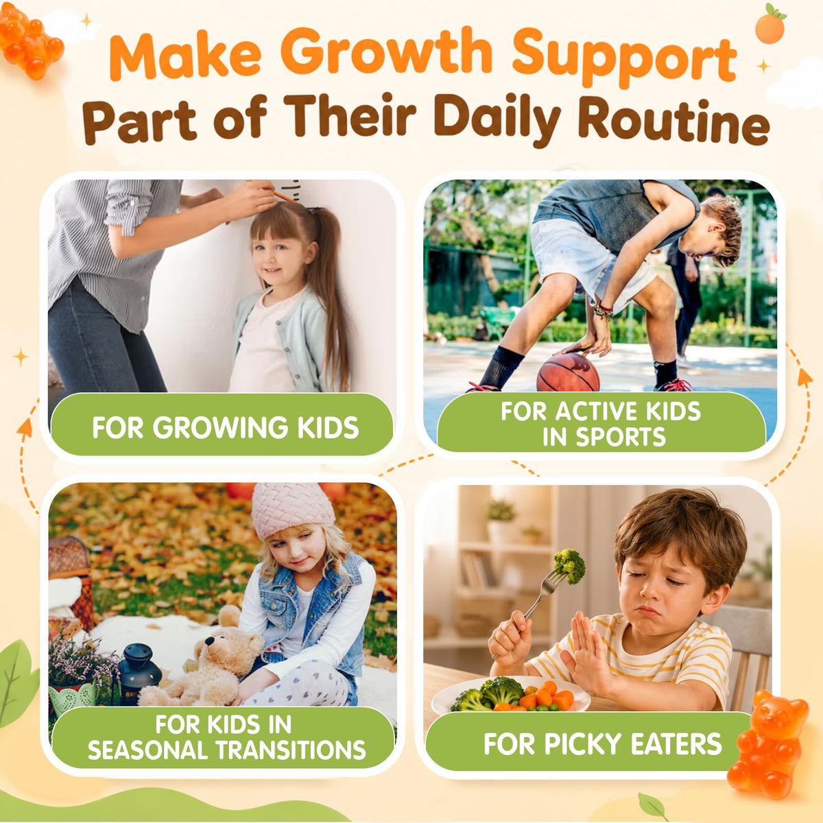 Gummies de croissance ABYSSUS, ingrédients affichés
