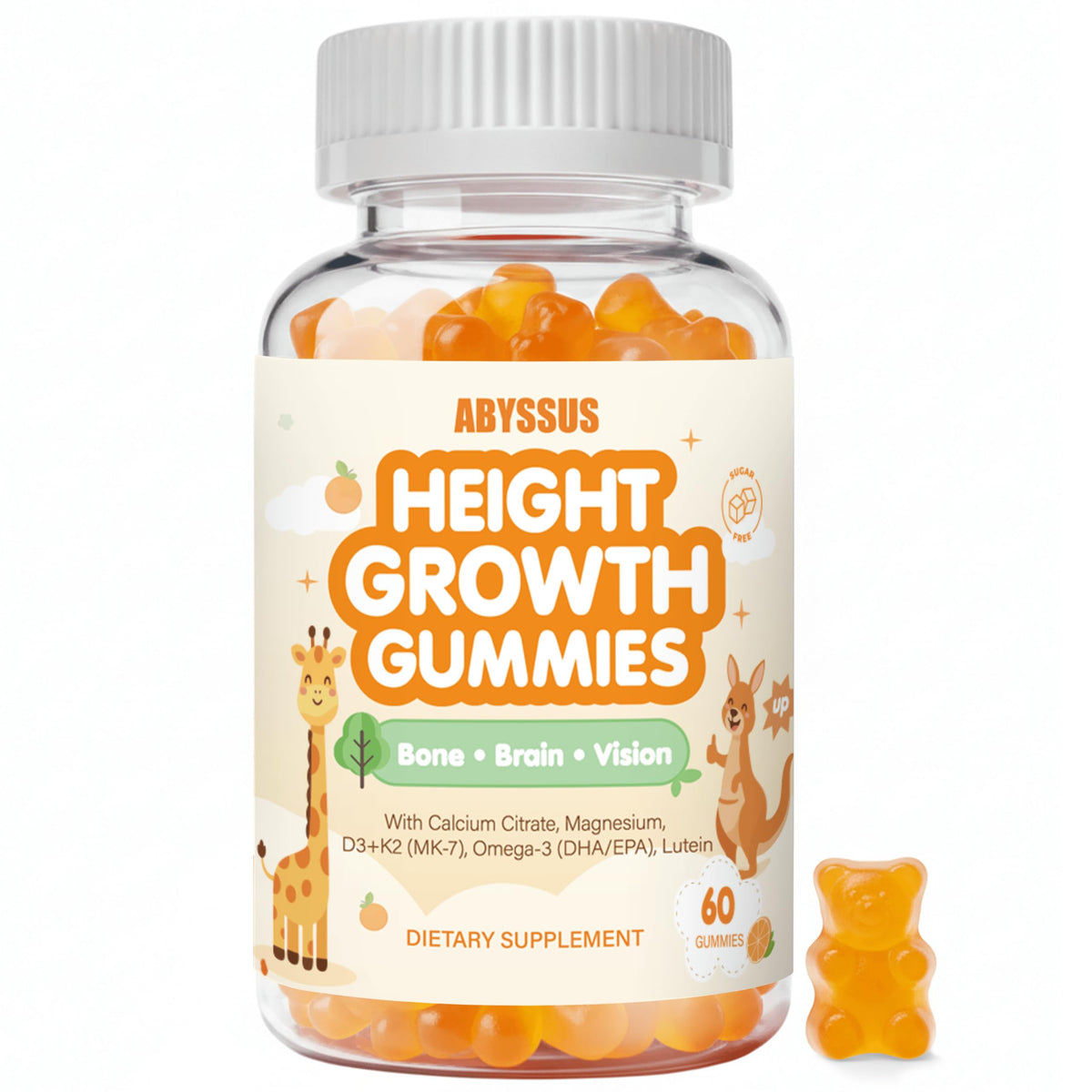 Gummies de croissance ABYSSUS pour enfants, orange, 60 Ct