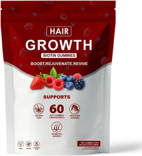 Gummies de croissance capillaire Shwfhi avec Biotine et emballage