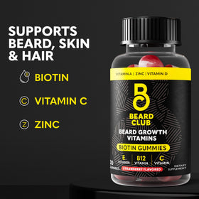 Gummies de croissance de barbe à la biotine The Beard Club emballage