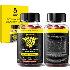 Gummies de croissance de barbe à la biotine The Beard Club vue avant