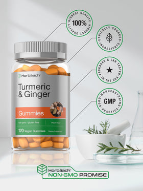 Gummies de curcuma et gingembre Horbäach en gros plan