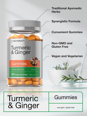 Gummies de curcuma et gingembre Horbäach sur une table