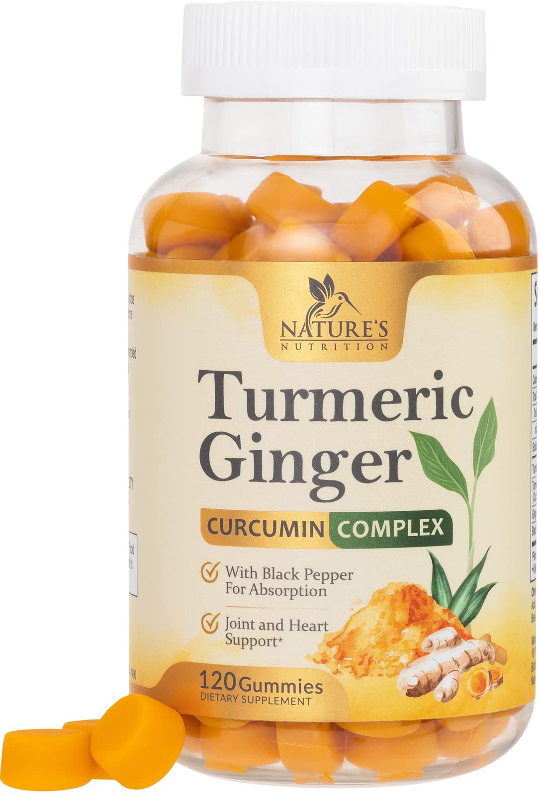 Gummies de curcuma et gingembre Nature's Nutrition vue avant