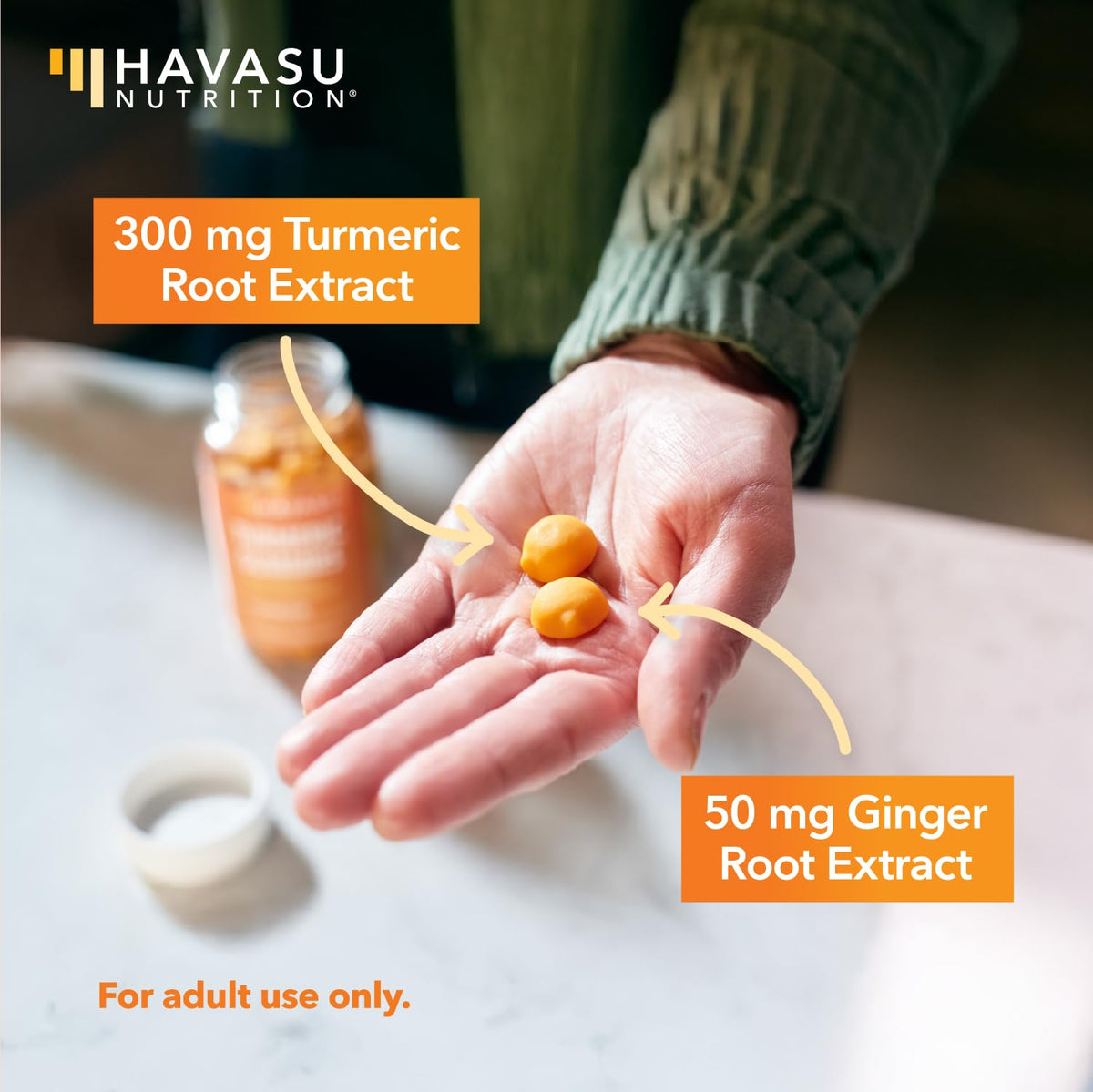 Gummies de Curcuma HAVASU NUTRITION, vue de côté