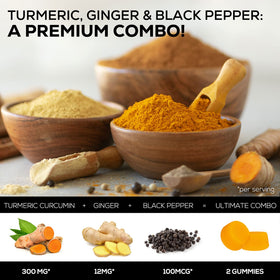 Gummies de curcuma Nature's Nutrition avec des ingrédients naturels