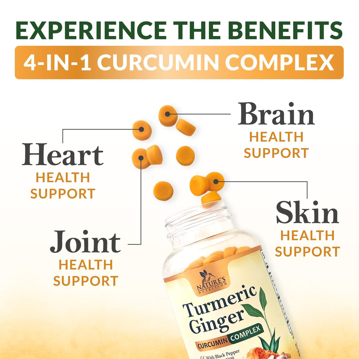 Gummies de curcuma Nature's Nutrition avec une coupe de fruit