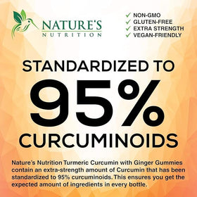 Gummies de curcuma Nature's Nutrition montrant la texture