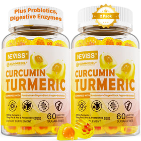 Gummies de Curcuma NEVISS 550mg avec Gingembre et Poivre Noir, vue de face
