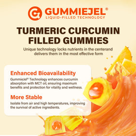 Gummies de Curcuma NEVISS avec étiquette nutritionnelle visible