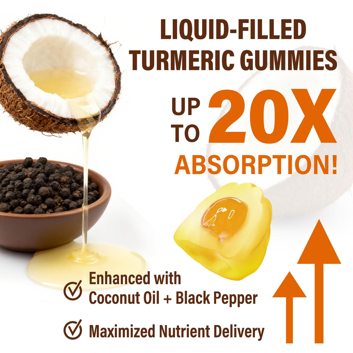 Gummies de Curcuma NEVISS, bouteille ouverte avec gummies visibles