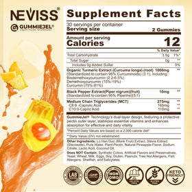 Gummies de curcuma NEVISS, détail de la texture