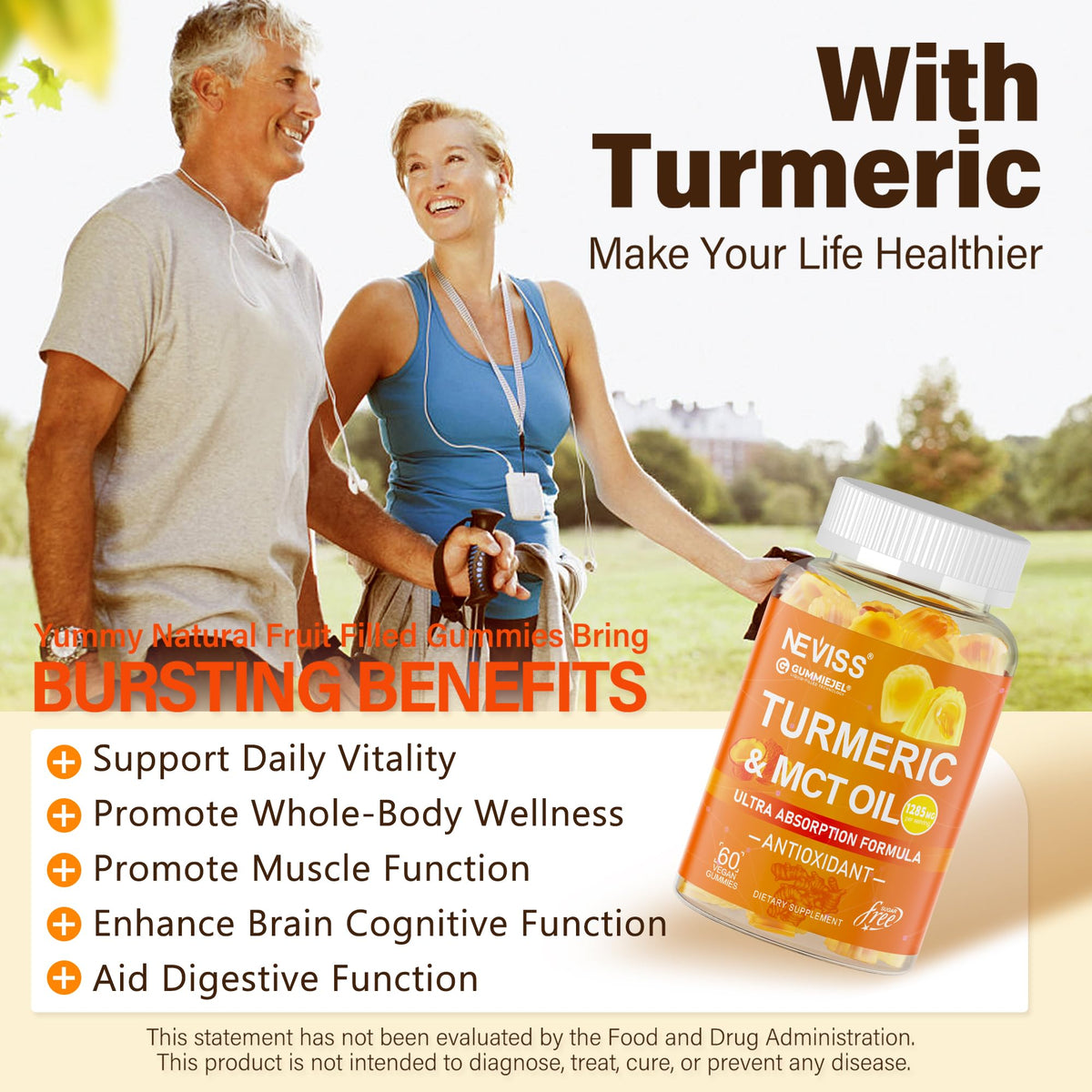 Gummies de curcuma NEVISS, emballage ouvert