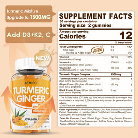 Gummies de curcuma NEVISS, vue de côté montrant la texture